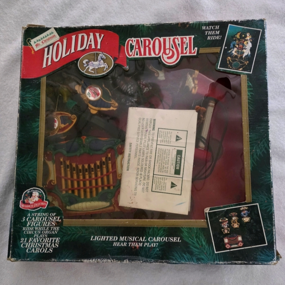 Vintage 1994 Mr. Christmas Lighted Musical Carousel Tested